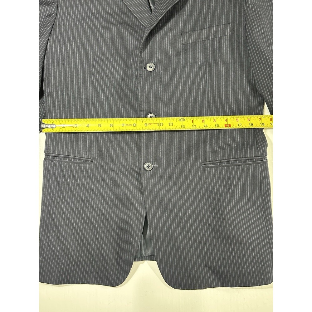 Roberto Villini Couture Vintage Blue Wool Pinstripe 3 Button Blazer And Pant 43R - Picture 6 of 16